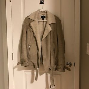 H&M Shearling Aviator Moto Jacket